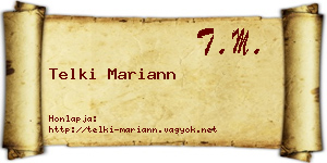 Telki Mariann névjegykártya